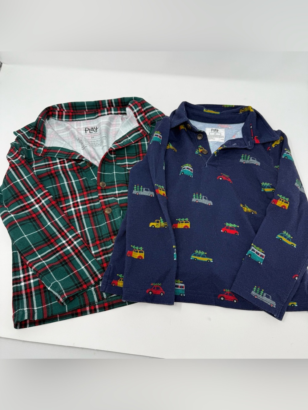 Play by Little Sleepies Set of 2 Long Sleeve Bamboo Christmas Tops 3T
